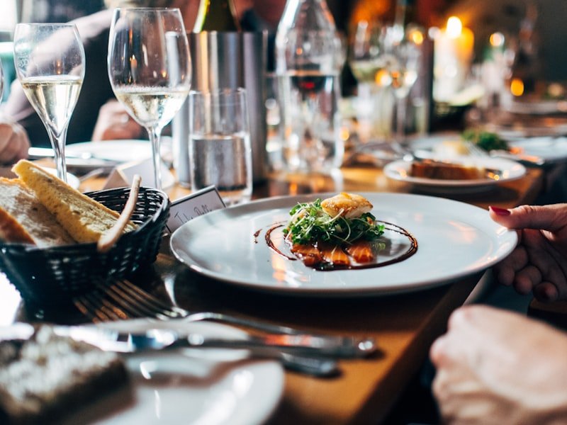 Elegant private dinner party with Mediterranean cuisine